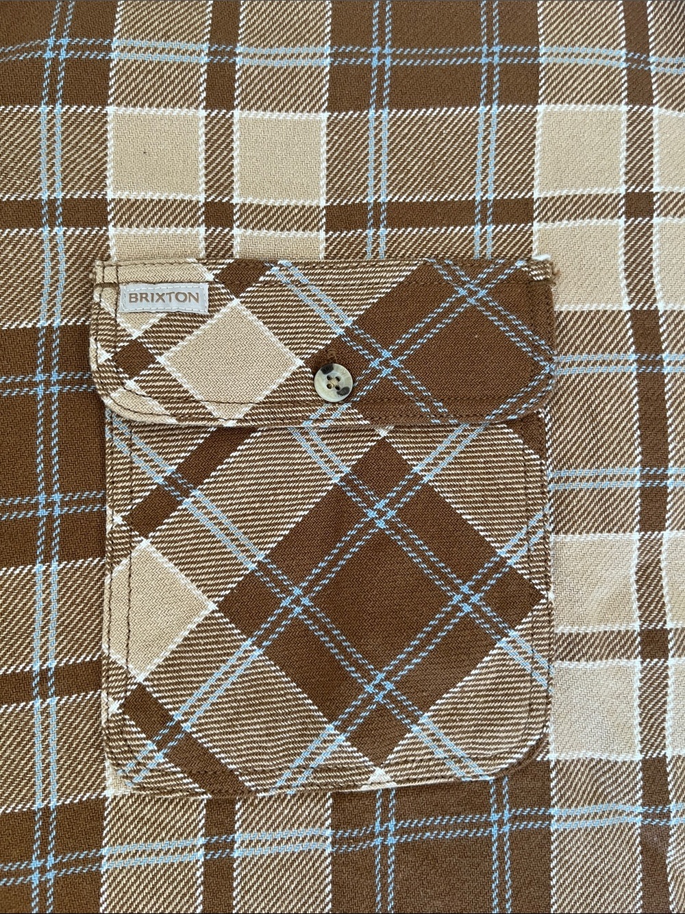 Brixton Brown, Cream & Tan Plaid Button-Down Shirt - Picture 6 of 14